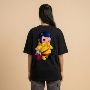 Coraline Aesthetic Oversized T-Shirt – Cute Graphic 240 GSM Premium Cotton Streetwear