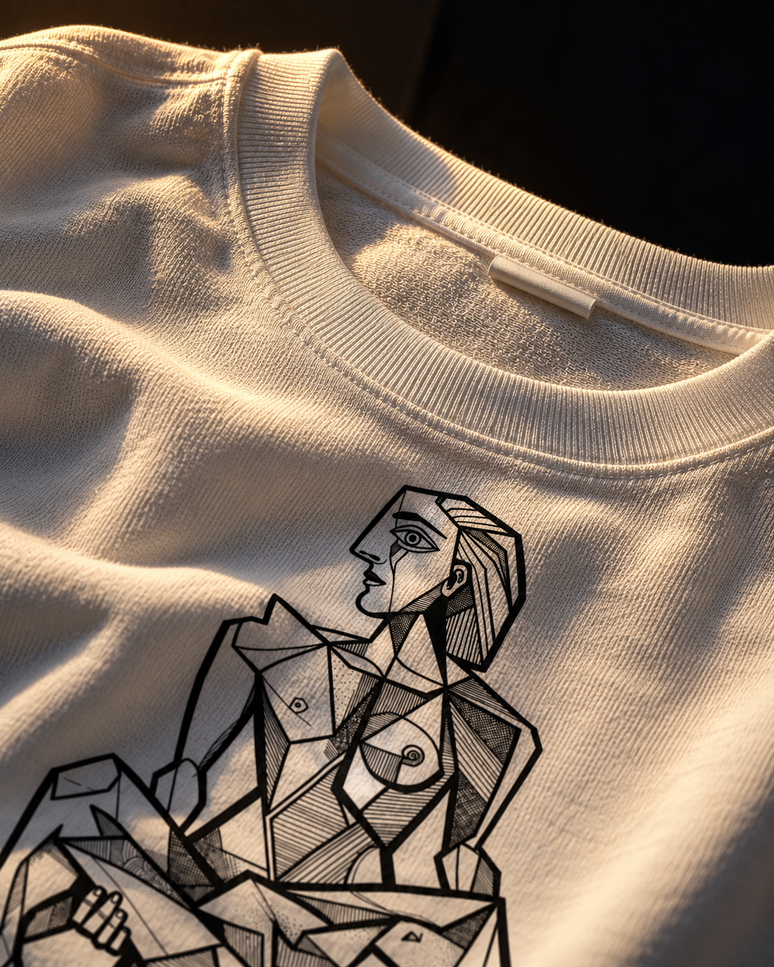 Three States of Body — Oversized T-Shirt – 240 GSM White Premium Cotton French Terry Tee | Prithos - Image 2